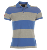 Royal Blue and Grey Pique Polo Shirt