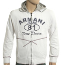 White Full Zip Hooded Sweatshirt