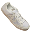 White Leather and Mesh Trainers