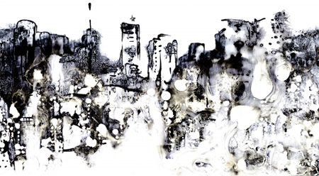 Fran Cityscape 1.1m x 2m Supersize Canvas