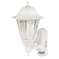 Coach 100W White Lantern Wall Light PIR Included