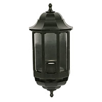 Half 60W Black Lantern Wall Light Photocell Included