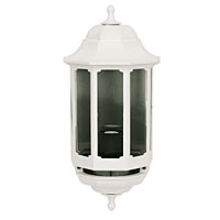 Slave Half 60W White Lantern Wall Light PIR Included