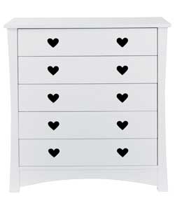 5 Drawer Chest - White