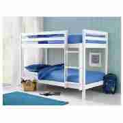 Pine Twin Bunk Bed, White & Silentnight