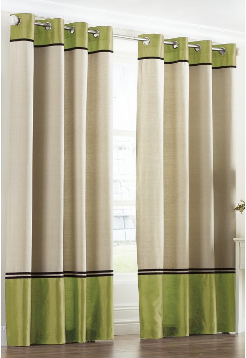 Jackson Lime Lined Eyelet Curtains