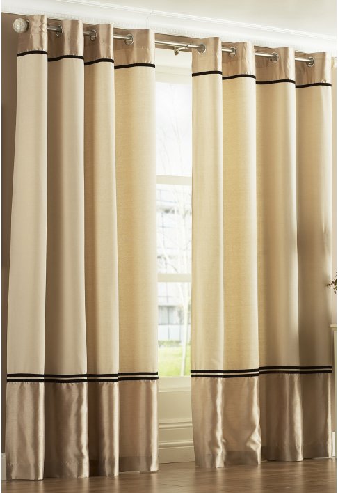 Jackstone Stone Lined Eyelet Curtains