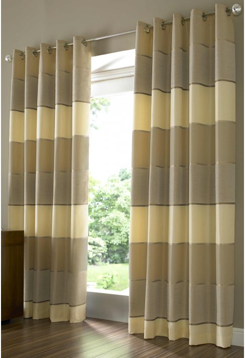 Lucas Gold Ochre Lined Eyelet Curtains