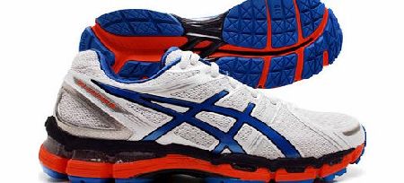 Asics Gel Kayano 19 Mens Running Shoes White/Blue/Neon