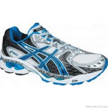 Asics GEL-NIMBUS 10 Mens Running Shoe White/Brilliant Blue/Black