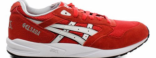 Asics Gel Saga Red/White Mesh Trainers