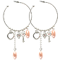Charm Drop Hoop Earrings