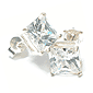 Silver Square Stud Earrings