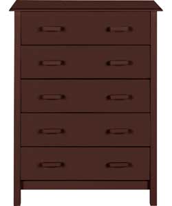 Aspen 5 Drawer Chest - Chocolate