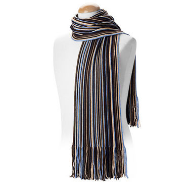 Multi-Stripe Warp Knit Scarf