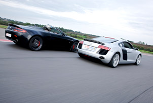 aston martin AMV8 vs Audi R8