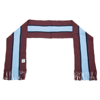 Villa Broad Stripe Scarf - Claret/Sky.