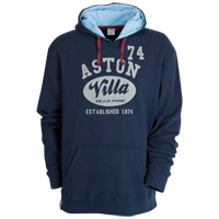 Villa Distressed Print Hoodie - Navy.