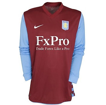 Nike 2010-11 Aston Villa Home Long Sleeve Nike