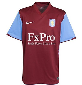 Nike 2010-11 Aston Villa Home Nike Football Shirt