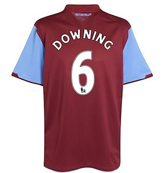 Nike 2010-11 Aston Villa Nike Home Shirt (Downing 6)