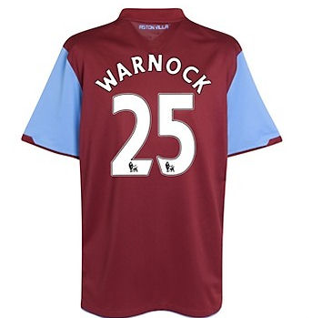 Nike 2010-11 Aston Villa Nike Home Shirt (Warnock 25)