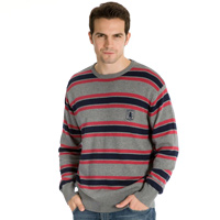 Villa Stripe Jumper - Grey Marl.