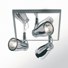 Alaska Chrome Ceiling Light with 3 Spotlights