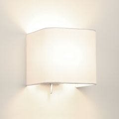 Ashino Square Wall Light White Fabric Shade