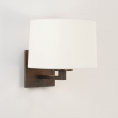 Azumi Classic Bronze Wall Light White Round Shade