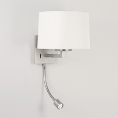 Azumi Classic LED Wall Light Nickel Matt and White