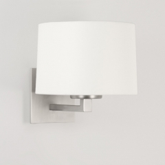 Azumi Classic Nickel Matt Wall Light White Shade