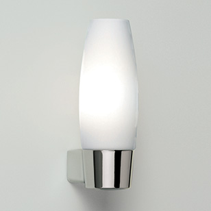 Astro Lighting Havana Bathroom Chrome Wall Light With White Opaque Glass Shade