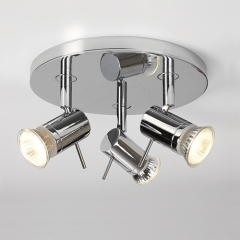 Mercury Round Ceiling Light with 3 Spotlights