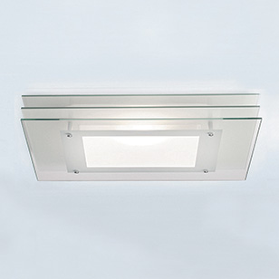 Plaza Modern Square Glass Bathroom Ceiling Light