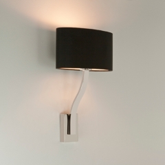 Sofia Chrome Interior Wall Light with Black Shade