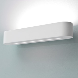 Astro Lighting Veneto 400 Modern Low Energy Wall Light In A White Plaster Finish