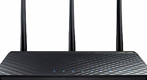 ASUS  RT-AC66U AC1750 Black Diamond Dual-Band WLAN Router, 802.11 a/b/g/n/ac, Gigabit LAN/WAN, 2x USB, Print FTP UPnP VPN Server, IPv6, 8x SSID