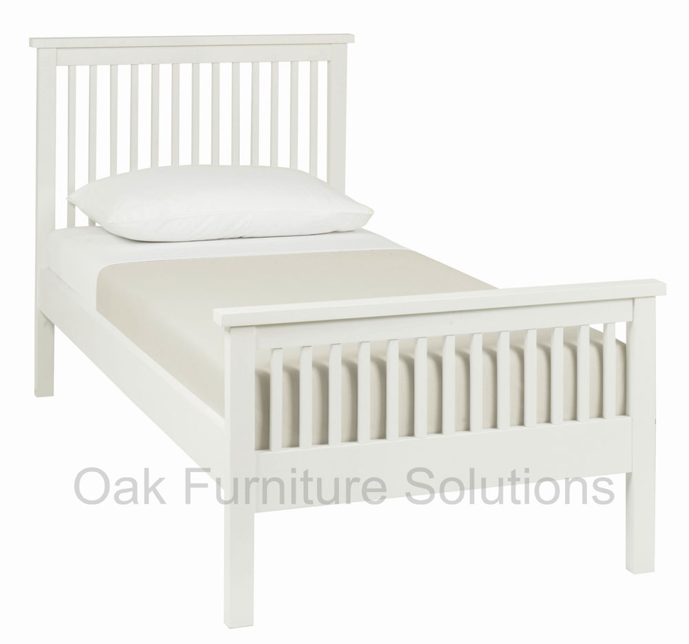 White High Footend Bedstead - 90cm -