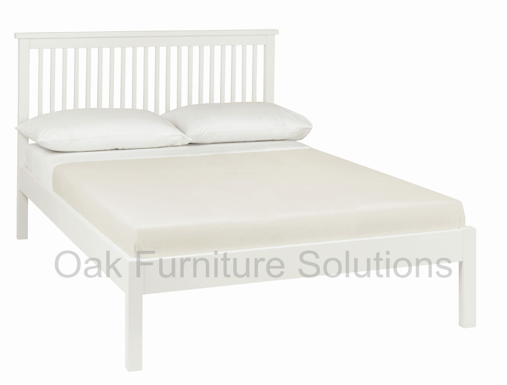 Atlanta White Low Footend Bedstead - 135cm -