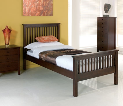 atlantis Dark Bedstead - Single (Sprung Slats)