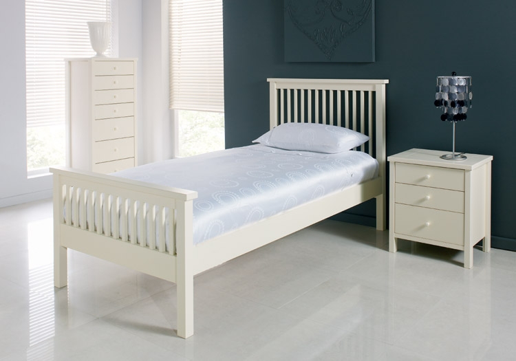 atlantis Ivory Bedstead - Single (Sprung Slats)