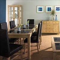 Large Dining Table & 6 Large Slatted