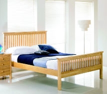 atlantis Natural Bedstead - 135 cms (Sprung Slats)