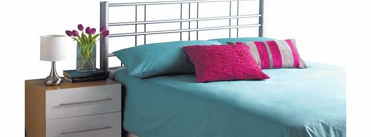 Atlas Metal Single Headboard - Silver