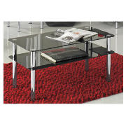 Chrome & Glass Coffee Table, Black