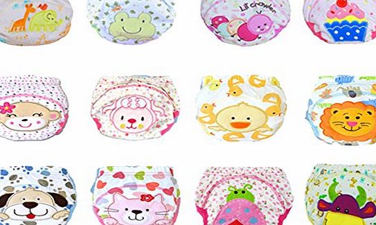 AUBIG  12 Pcs Baby Boys Girls Toddler Toilet Pee Potty Training Pants Cartton Underwear Size M