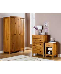 auckland 3 Door Wardrobe Bedroom Package - Pine