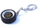 Die-cast Model Accessories Racing Wheel Keychain ( scale in Silver)