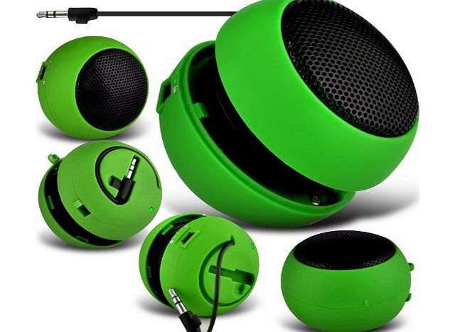 Aventus (Green) Samsung Galaxy S5 / G9009D /octa-core, Samsung I8200 Galaxy S3 Universal Mini V, S3 Universal Mini V Capsule Universal Mini Capsule Travel Rechargable Loud Bass Speaker 3.5mm Jack To Jack Inpu